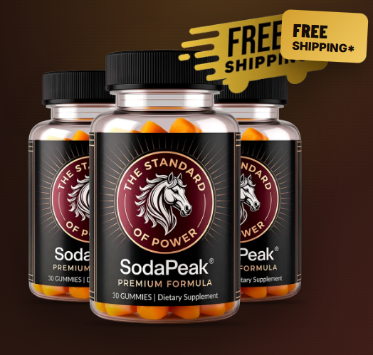 SodaPeak Premium Formula gummies and bottles